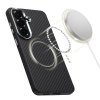 Etui Karbonowe MagSafe do Galaxy S26 Carbon Case Czarno-Srebrne